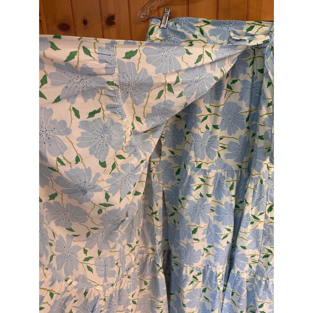 Who What Wear Blue Cottagecore Romantic Floral Tiered Maxi Wrap Skirt M Cotton - Picture 5 of 8